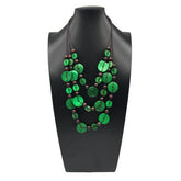 HANDMADE COCONUT WOOD BEADED MULTI LAYER NECKLACE_CWMM4569
