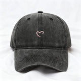 Vintage Washed Pink Heart Baseball Cap_Cwah04569