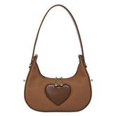 Solid-Color Simple Heart-Shaped Underarm Bag