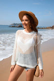 Vacation Solid Color Crew-Neck Love Beach Smock