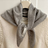 100% Wool Knit Triangle Scarf Multi-Use_Cwov00277