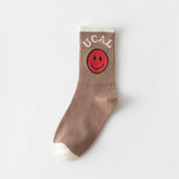 NEW LADIES CARTOON SMILEY FACE LETTER SOCKS_CWMS0911