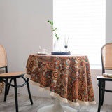 ROUND JACQUARD SUNFLOWER TABLECLOTH_CWMM0950