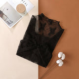 SEMI SHEER MESH LACE SEXY SLIM BOTTOMING SHIRT_CWTBLL2662