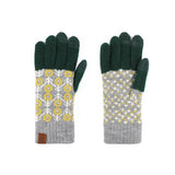 CONTRAST COLOR WOOL KNITTED JACQUARD WARM GLOVES_CWMM2879