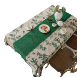 PINE BRANCH PRINT HOLLOW PATCHWORK TABLECLOTH_CWMM0968