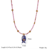 ANIMAL FISH NECKLACE WITH GEM AND STEEL_CWMM7531