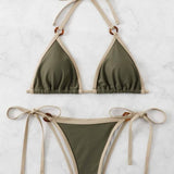 SOLID COLOR SPLIT BIKINI SEXY SLING SWIMSUIT_CWMW0147