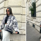 QUILTED JACKET WITH FLORAL PRINT LAPEL_CWOJA1565