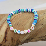 COLORFUL POLYMER CLAY LETTER BEADED BRACELET_CWMM3570