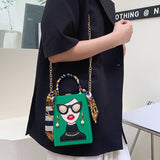 RETRO BEAUTY PATTERN CROSSBODY BAG_CWAB0986