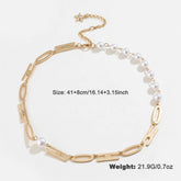 METAL LETTER IMITATION PEARL NECKLACE FOR WOMEN_CWAJE2933