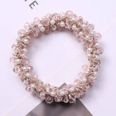 MINIMALIST PEARL CRYSTAL HAIR TIE STYLISH PONYTAIL_CWAHA6769
