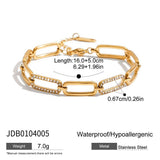 CLASSIC 18K GOLD PAPERCLIP HOLLOW CHAIN BRACELET_CWAJE4637