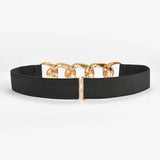 SILVER GOLD CHAIN BLACK STRETCH BELT_CWABE0191