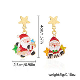 ASYMMETRIC OIL PAINTED CHRISTMAS EARRINGS_CWAJE2391
