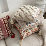 BOHEMIAN STYLE TUFTED LINEN PRINTED PILLOWCASES_CWMM0872
