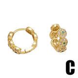 ROUND INLAID ZIRCON GOLD PLATED EARRINGS_CWAJE1030