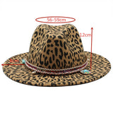 LEOPARD PRINT WOOLEN HAT SAPPHIRE TASSEL JAZZ HAT_CWAH2608