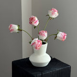 Vintage Burnt Edge Rose Faux Flower Bouquet_Cwmm6584