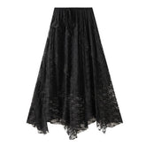 IRREGULAR LACE A LINE MIDI CAKE SKIRT_CWBMS0338