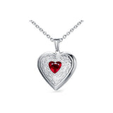BIRTHSTONE HEART ZIRCON STAINLESS STEEL NECKLACE_CWMM5542