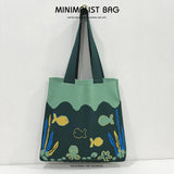 Women Casual Ocean Octopus Cartoon Handbag_Cwab1534