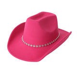RHINESTONE WESTERN FELT FEDORA TRAVEL COWBOY HAT_CWAH3641
