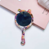 ACETATE CAT SHAPED PORTABLE MAKEUP MIRROR_CWMM6394