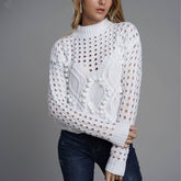 SOLID COLOR LOOSE KNIT CREWNECK PULLOVER SWEATER_cwoswl2391