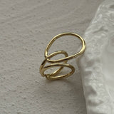 IRREGULAR HOLLOW WINDING IMITATION PEARL RING_CWMM3234