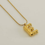 BALLOON STYLE 18K GOLD LETTER PENDANT NECKLACE_CWAJE0691