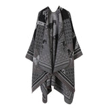 SHAWL RETRO HORSE PATTERN SCARF WARM SLIT CAPE_CWASC2230