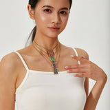 Vintage Square Zodiac Necklace With Enamel_Cwmm8840