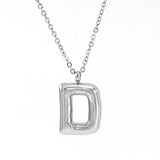 Cwaje1946_Steel Color Bubble Letter Necklace
