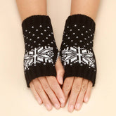 CHRISTMAS SNOWFLAKE HALF FINGER WARM GLOVES_CWAG0089