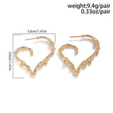 CREATIVE LAVA HEART SHAPED ASYMMETRICAL EARRINGS_CWAJE1822
