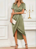 Wrap Dress With Cross-Neck
