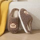 CUTE CARTOON BEAR PLUSH WARM COTTON SLIPPERS_CWSHS0852
