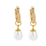IRREGULAR PEARL DESIGN TRENDY 18K GOLD EARRINGS_CWAJE5071