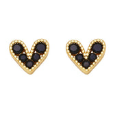 MINI COLORED ZIRCON HEART SHAPED EARRINGS_CWAJE0974