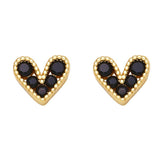 MINI COLORED ZIRCON HEART SHAPED EARRINGS_CWAJE0974