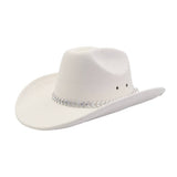 Unisex Soft Suede Western Cowboy Fedora Hat_Cwah04365