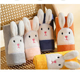 EMBROIDERED RABBIT CORAL FLEECE TOWEL_CWMM2324