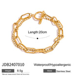 MINIMALIST 18K GOLD DOUBLE LAYER CHAIN BRACELET_CWAJE4899