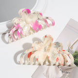 ELEGANT FLORAL HAIR CLAW CHIC DAILY BUN CLIP_CWAHA2247
