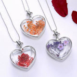 HEART CRYSTAL PLANT DRIED FLOWER NECKLACE_CWAJE2432