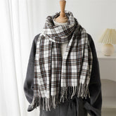 ELEGANT PLAID TASSEL SCARF FOR FALL WINTER_CWASC2768