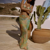 Three-Piece Set Of Printed Top Skirt Underpants