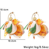 HANDMADE FABRIC PRINT HOOP EARRINGS BOLD UNIQUE_CWMM6191